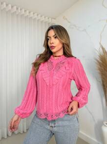 Women Blouses - 粉色 - 查看 3
