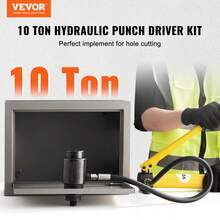 10 Ton Hydraulic Knockout Punch Kit  1 2  To 2  Conduit Hole Cutter Set  KO Tool Kits With Puncher 6 Piece  Metal Sheet Driver Tools  For Aluminum  Brass  Stainless Steel  Fiberglass And Plastic - Yellow - View 3