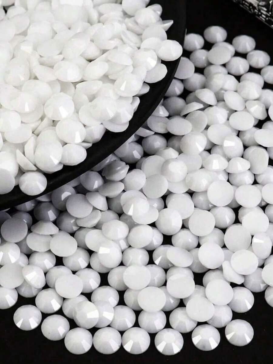 3 mm/2000 piezas, 4 mm/1000 piezas, 5 mm/500 piezas Rhinestones de resina blancos de fondo plano para manualidades DIY en ropa, bolsos, fundas de teléfono