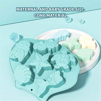 海底硅胶巧克力模具海洋动物海豚美人鱼尾巴肥皂模具蛋糕装饰工具纸杯蛋糕装饰