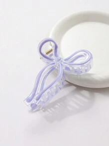 1pc Women's 11cm Elegant Ribbon Bow Plastic Drip Hair Claw Clip, Daily Wear Valentine's Day Valentines Hair Clips Hair Jaw Clip Hair Clamps Hair Clutch Hair Catcher Clip