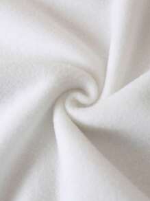 Hombres Capucha termica con estampado de slogan con bolsillo de canguro con cordon - Blanco - Ver 6