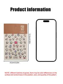 1Pc Nail Stickers   Cinnamon Hello Anime Cartoon Nails Sticker Kitty Cat Decorate Accessories DIY 5D Self Adhesive Sticker (Some Parts May Be Random) - Multicolor - View 4