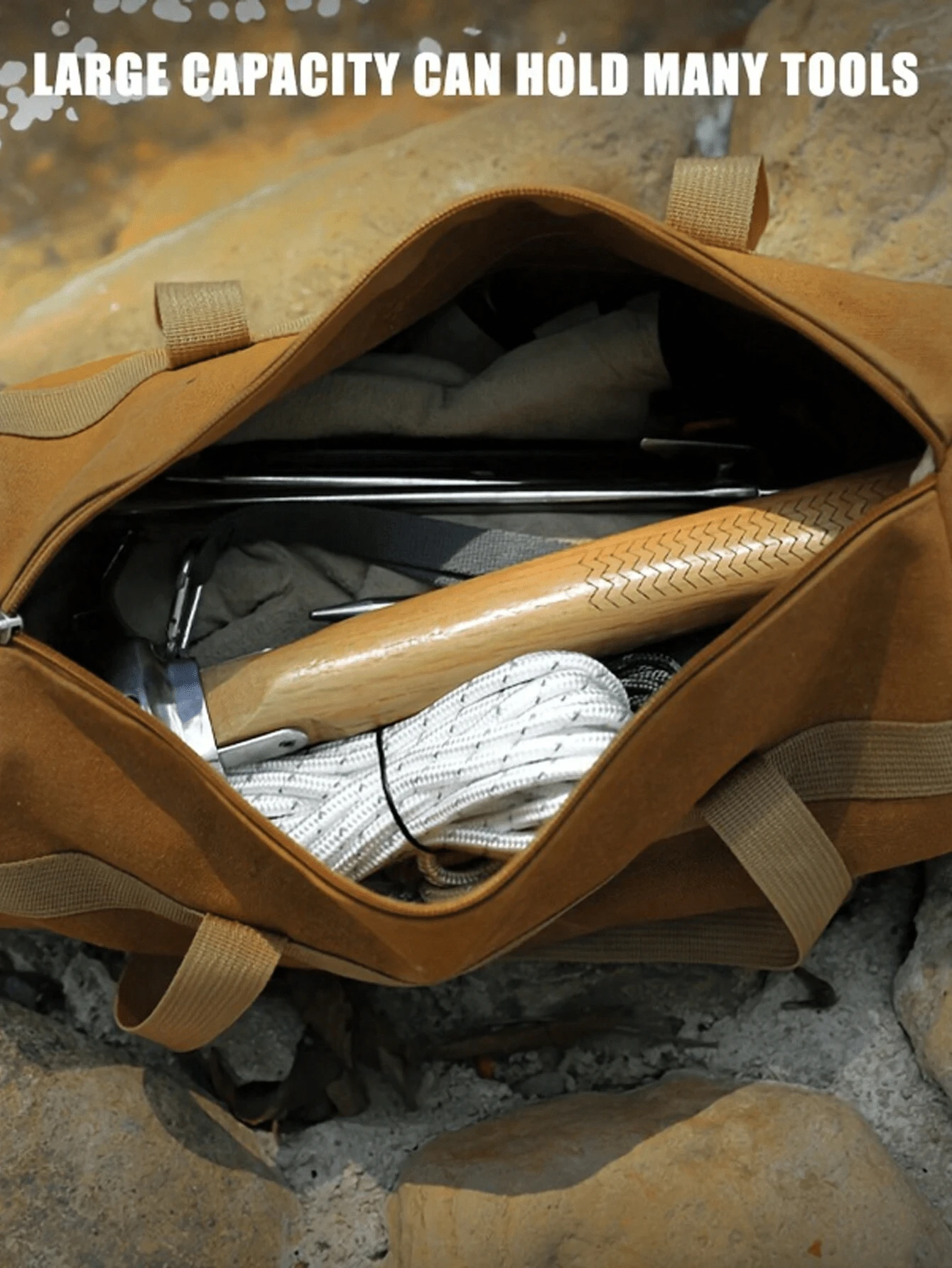 Borsa Porta Picchetti In Tela Verde Militare – Doppio Strato – Leggera Con Maniglia – Organizer Per Campeggio E Outdoor