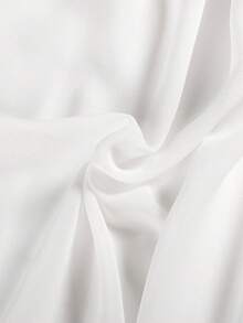 Women's V-Neck Lace Chiffon Ruffle Short Sleeve Floor-Length Bridal Wedding Dress - White - View 6