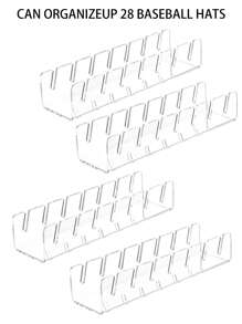 4pcs Baseball Cap Display And Storage Rack, Acrylic Cap Holder Without Installation, Holds 28 Caps, Transparent Hat Organizer For Bedroom, Gender Reveal Party, Perfect For Birthdays, Weddings, Parties, The Perfect Gift For Colleagues, Friends, And Family, Back To School - Clear - View 9