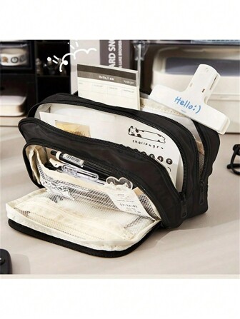 Large Pencil Case, Stationery Pouch, Pencil Box, High Capacity Pencil Case, Handheld Pencil Box, Stationery Box, Cosmetic Bag, Makeup Pouch, Portable Gift, Suitable For Office, School, Teenagers, Girls, Boys,Pencil Pouch,School Bag