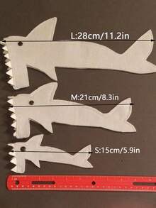 1pc Grey Felt Shark Lizard Costume For Pet Reptiles - Grey - View 5