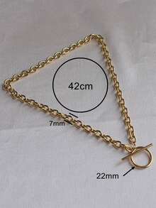 MECYLIFE 1 Máy Tính Phong Cách Punk Thép Không Gỉ OT Khóa Vòng Cổ Nữ, Hip-Hop Trang Sức Dây Chuyền Đơn Giản Vòng Cổ Đa Năng - Vàng - Xem 6