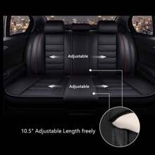 5 Seat Car Seat Covers Faux Leather Seat Covers Full Set Waterproof Universal For Car Sedan SUV Truck Front & Rear Seat Cushion Protector With Back Big Storage Bag - Black/Red - View 3