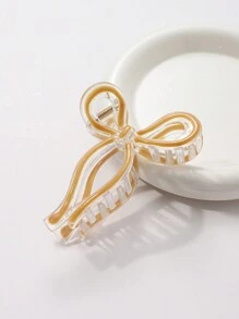1pc Women's 11cm Elegant Ribbon Bow Plastic Drip Hair Claw Clip, Daily Wear Valentine's Day Valentines Hair Clips Hair Jaw Clip Hair Clamps Hair Clutch Hair Catcher Clip