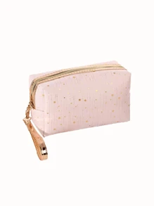 1pc Gold Foil Star Octagonal Cosmetic Storage Bag, Zipper Toiletry Bag, Portable Makeup Bag - Multicolor - View 12