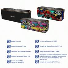 Altavoz Bluetooth inalámbrico portátil subwoofer para exteriores altavoz pequeño nuevo - Negro - Ver 5