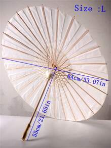 1pc Wholesale Blank Paintable Oil Paper Umbrella For DIY Hand-Painting, White Color Halloween - White - View 3