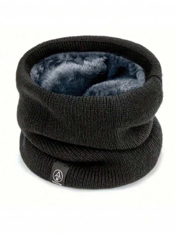 1 pieza Bufanda de punto con capucha para hombres y mujeres, a prueba de viento, cálida, reforzada, protección para el cuello, adecuada para uso diario en invierno y otoño