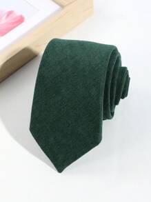 1 件男士休闲纯色天鹅绒柔软厚领带，浅蓝色/米色/粉色/灰色，适合派对、日常、学校、商务装男士领带 - 純色 - 查看 27