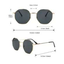 conjuntos 4 piezas gafas de sol con marco metalico, estilo Y2K cool, diseño geometrico para mujeres y hombres, adecuadas para vacaciones playa y uso diario. con proteccion UV400 - Multicolor - Ver 6