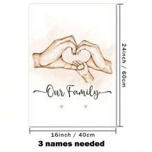 1Pc Customize Wooden Frame Hanging Scroll Painting, Personalized Surname Canvas Poster, Custom Hand Wall Art Canvas Poster, Family Art Printing Poster, Home Decoration Bedroom, Living Room, Study Decoration Painting, Perfect Family Holiday Birthday Gift, Valentine Day, Valentine Day Decor Gifts Graduation - Multicolor - View 17