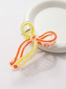 1pc Women's 11cm Elegant Ribbon Bow Plastic Drip Hair Claw Clip, Daily Wear Valentine's Day Valentines Hair Clips Hair Jaw Clip Hair Clamps Hair Clutch Hair Catcher Clip