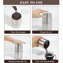 电动研磨机家用小型便携式多功能咖啡豆研磨机适用于咖啡豆、坚果和香料不锈钢刀片透明盖防滑底部容量 50g - 查看 6