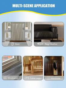 1pc Clear/Frosted Self-Adhesive Thick Wall Paper, Oil & Scratch Resistant Kitchen Protector Film, For Doors, Windows, Furniture, Walls, Countertops - Multicolor - View 9