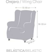 Eysa Funda de Sillón Orejero de Jacquard Súper Elástico - Funda Sillón Orejero Protección y Adaptabilidad Máxima 100% Made in Spain - Azul - Ver 2