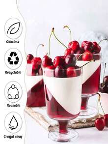 10pcs Clear Shot Glass Shape Dessert Cups, Pudding Cups, Mousse Cups, Ice Cream Cups, Summer Beverage Cups, Suitable For Parties, Gatherings, Birthdays, Baking, Dessert Shops, Summer Occasions, Soda Water Cups, Small Cups, Party Supplies, Reusable And Washable, Perfect For Dessert Displays And Highball Glasses. - Clear - View 4