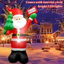 Inflatable Santa Claus Outdoor Courtyard Decoration With Built-In LED Lights Holiday Party Outdoor Home Decoration Suitable For Lawn/Garden/Terrace/Indoor - Ông già Noen - Xem 3