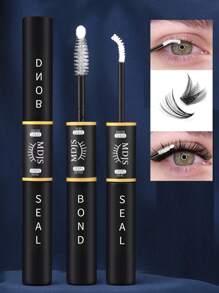 1pc 2-In-1 Waterproof Eyelash Glue (6ml), Suitable For Eyelash Extensions, Long-Lasting Strong Bonding, 48-72 Hours Single Lash Glue, Non-Irritating, Latex-Free, Suitable For DIY False Lashes At Home (Transparent Adhesive Layer And Transparent Sealing Layer) - White - View 2