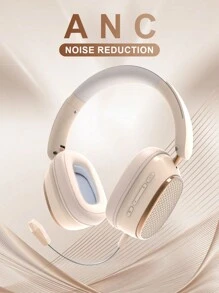 新款 M12 无线头戴式耳机，带 ANC 主动降噪功能，Type-C 充电，适用于游戏和 HiFi 音乐，高端商务礼品，运动适用，可调节和旋转，可折叠便携，带麦克风，高品质