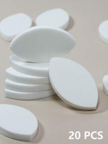 Paquet de 20 éponges pour extensions de cils réutilisables, tampon de maquillage blanc, applicateur d'éponge de maquillage, à sec ou humide, convient pour fond de teint, fard à joues, ombre à paupières, outil de beauté facile à contrôler également adapté pour la pratique d'extension de cils avec des éponges de maquillage