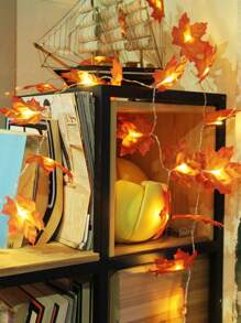 1 件枫叶灯串，LED 电池供电，常亮/闪烁，带藤蔓的秋季花环，适用于家庭、派对、室内、室外、节日装饰、感恩节、圣诞节、收获季节、冬季装饰万圣节装饰房间装饰万圣节花园装饰礼物仙女节日装饰节日装饰 - 紅木色 - 查看 4