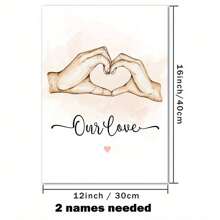 1Pc Customize Wooden Frame Hanging Scroll Painting, Personalized Surname Canvas Poster, Custom Hand Wall Art Canvas Poster, Family Art Printing Poster, Home Decoration Bedroom, Living Room, Study Decoration Painting, Perfect Family Holiday Birthday Gift, Valentine Day, Valentine Day Decor Gifts Graduation - Multicolor - View 26