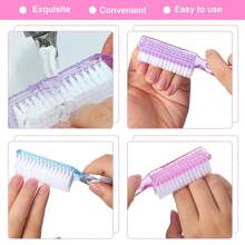 5pcs Nail Art Tools With Transparent Handle, Colorful Multi-Functional Nail Brush, Nail Cleaning Brush And Dust Brush - Multicolor - View 3
