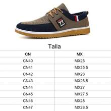 Zapatos casuales caballeros lona cómodos, clásicos, ligeras, transpirables, zapatos hombres vestir, trabajo, estudio, vida diaria, zapatos hombre casuales, CN40-CN47(25 MX-28.5 MX)