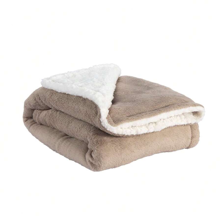 Microfiber Baby Blanket With Soft Lightweight Sherpa - 米色 - 查看 1