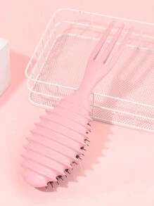 1pc Curl Defining Brush, 3-In-1 Fish Bone Brush For Shaping And Styling Curly Hair, Claw Hair Brush To Define And Shape Curls, Reduce Tangles And Frizz, Suitable For Styling Curly Hair - Pink - View 9