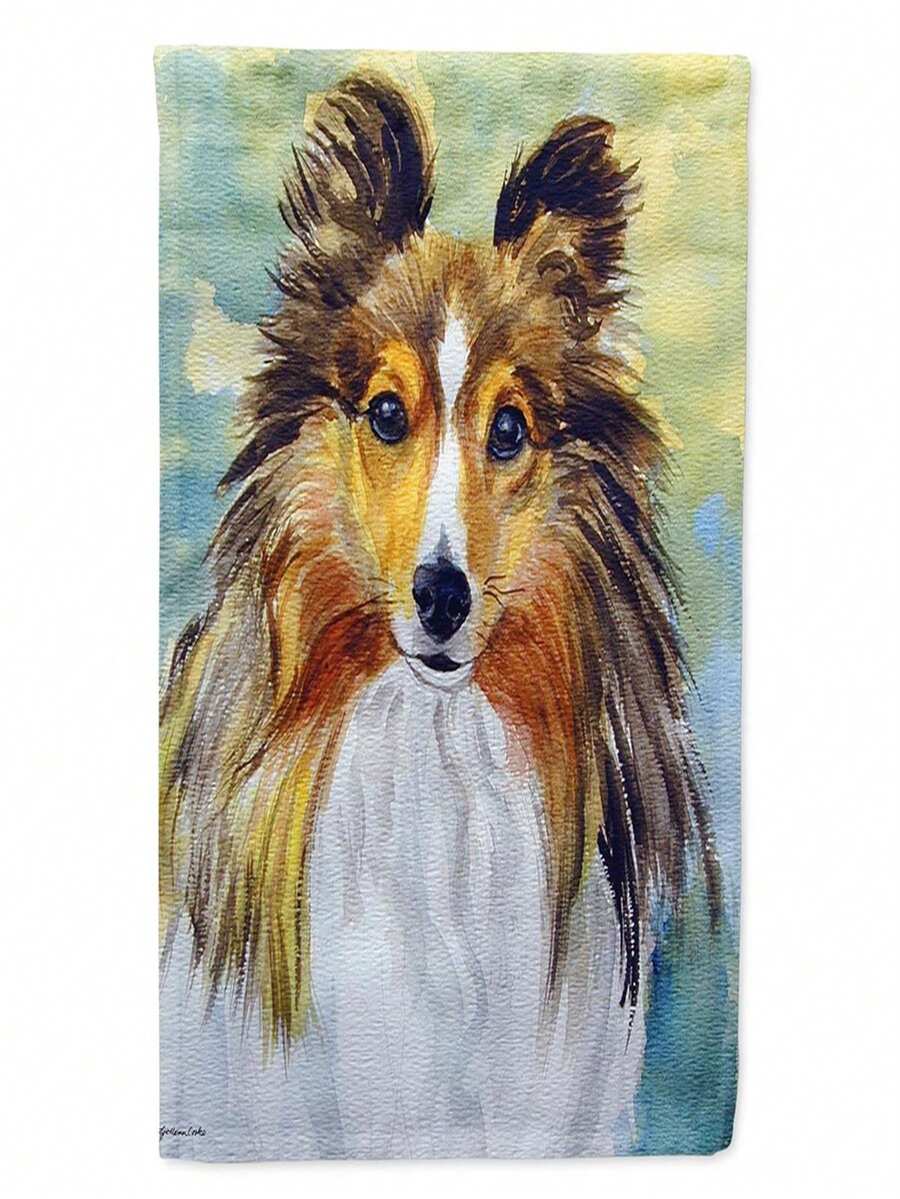 Sheltie Toby Flag Canvas House Size - Multicolor - View 1