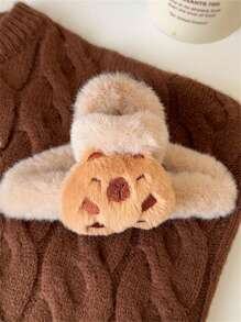 1 件可爱卡通毛绒棕色水豚发夹或发爪，送给女孩的*礼物发夹发夹发夹发夹发夹 - 彩色 - 查看 11