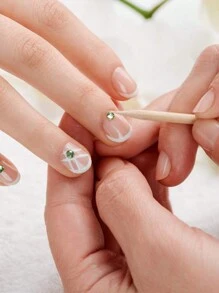 100支装 S号木质指甲棒，橙木角质层推棒，适用于美甲、专业角质层护理、足部护理、指甲清洁护理等，美甲用品，指甲护理工具，美甲工具，返校季用品，指甲，美甲工具，适用于假指甲 - 杏色 - 查看 8