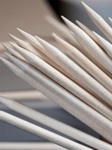 100支装 S号木质指甲棒，橙木角质层推棒，适用于美甲、专业角质层护理、足部护理、指甲清洁护理等，美甲用品，指甲护理工具，美甲工具，返校季用品，指甲，美甲工具，适用于假指甲 - 杏色 - 查看 6