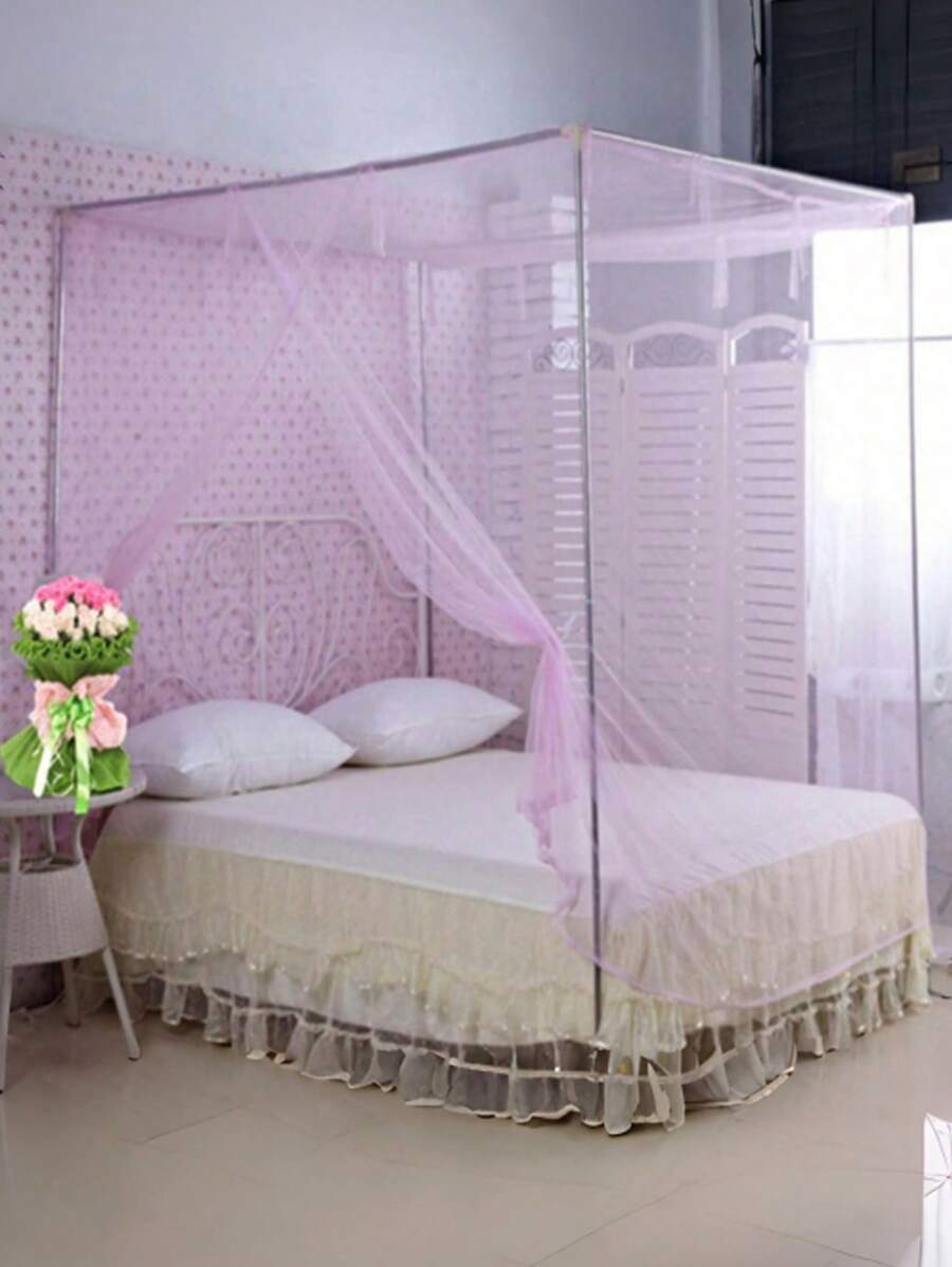 1pc Mosquito Net, Large Bed Mosquito Net,Opening Net Bed Canopy For Bedroom Dorm Guest Room Home Decor, Outdoor Net For Patio Porch Camping, Elegant Mesh Bed Canopy - Multicolor - View 1