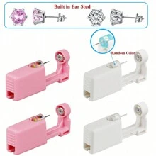 4 Packs Ear Piercing Kit Disposable Ear Piercing Gun Self Ear Piercings Gun Kit Tool With Cubic Zirconia Stud Earrings,At Home Self Ear Piercer Kit - White Or Pink - View 16