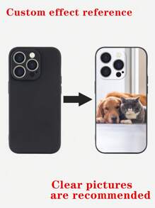 Apple 1pc Customized Fashionable Unisex Black Tpu Phone Case With Personalized Print, White Text Design With Various Themes Such As Anniversary, For Christmas, For Halloween, For Winter, For Prom, For Fall, For Father's Day Iphone Case, Phone Cover, Phone Case Stylish,Colorful,Vintage,Cute,Contracted,Funny,Kawaii Custom,Personalized,Unique,Customized Ideal Gifts For Him,Ideal Gifts For Her Boyfriend,Girlfriend,Family,Friends,Grandparents,Couple,Pet Lovers