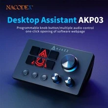 NACODEX NACODEX-Desktop Helper Console Panel Controller Speculation Live Office Tuning Programmable Shortcut Keys Custom Multi-Scene Multifunction-AKP03E Black International Version