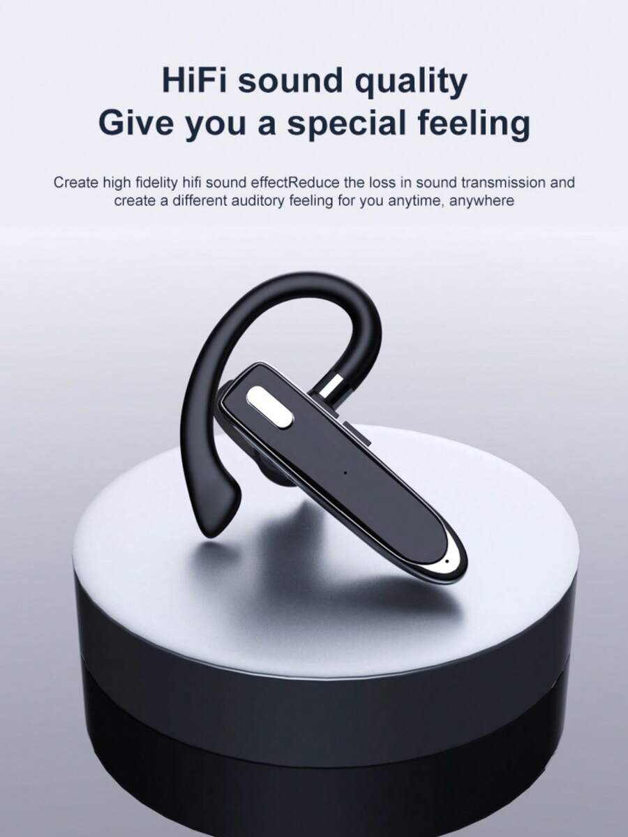 蓝牙耳机 头戴式耳机 立体声免提降噪无线商务耳机 带高清麦克风 - 黑色 - 查看 1