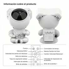 Astronauta Proyector de Estrellas con Bluetooth Estéreo, 3-IN-1 Proyector de Galaxias con Bocina Bluetooth, Lámpara LED, 8 Modos y 360° Ajustable, Perfecto para fiestas, Niños - Blanco - Ver 7