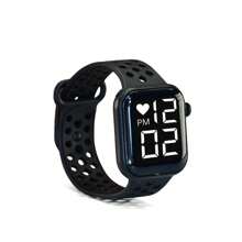 Men's Tennis Shoes + Sports Watch Gym Running-Training Work Soft Lightweight Comfortable - than chì - Xem 6