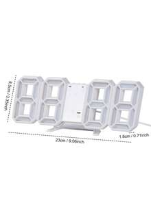 Đồng Hồ Kỹ Thuật Số 3D Có Hẹn Giờ Thông Minh, Màn Hình LED, Đồng Hồ Báo Thức Treo Tường Và Để Bàn, Đồng Hồ Điện Tử Có Báo Thức Âm Thanh Nổi Im Lặng Cho Phòng Ngủ Và Phòng Khách, Đồng Hồ Dữ Liệu USB - Nhiều màu - Xem 4