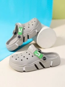 夏季童鞋中空設計，簡約輕盈舒適沙灘涼鞋，時尚耐用防滑童鞋中空鞋（中到大童碼） - 灰色 - 查看 8